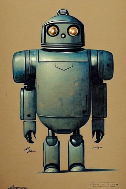 Image similar to (((((1950s robot robby the robot. muted colors.))))) by Jean-Baptiste Monge !!!!!!!!!!!!!!!!!!!!!!!!!!!