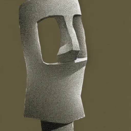 Prompt: easter island draft sketch using few strokes, pencil draft sketch, minimalistic, white background, contours only
