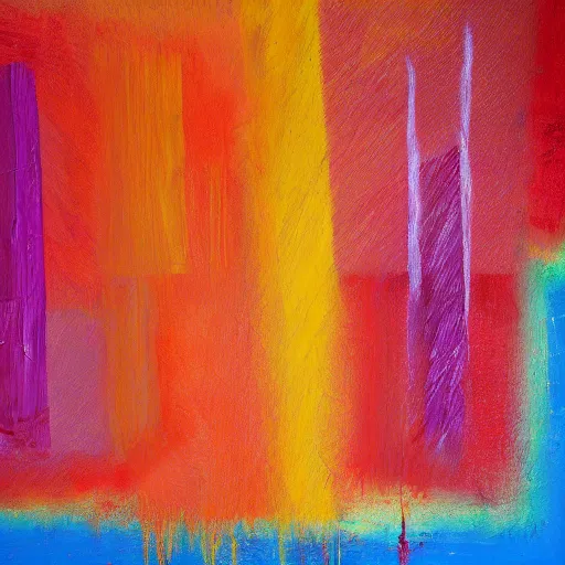 Prompt: a modern abstract painting with less detail.