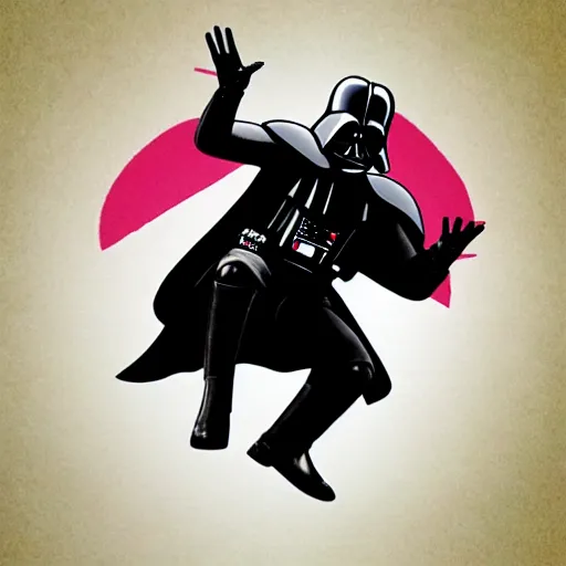 Prompt: darth vader doing a kick flip