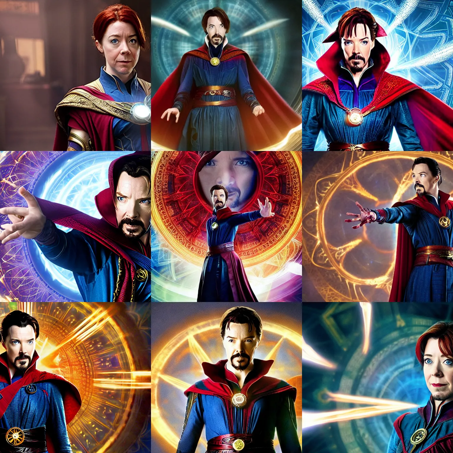 Prompt: Alyson Hannigan as Doctor Strange, film still from the movie 'Doctor Strange'