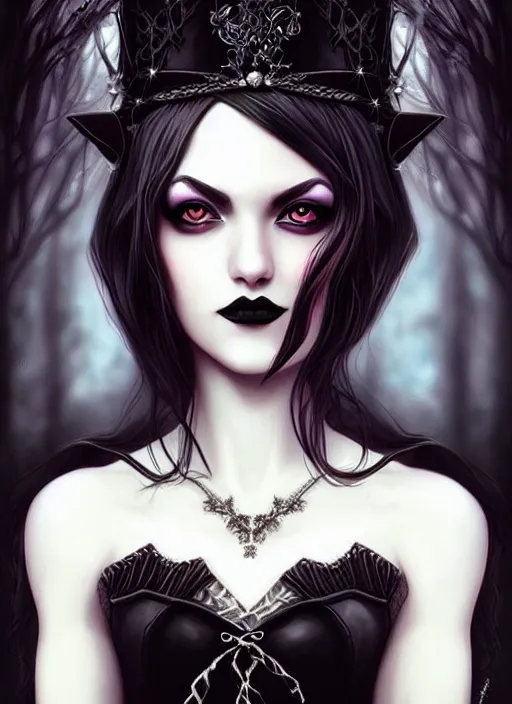 Image similar to ( ( gothic # ) ) princess portrait *. *. by artgerm * *, highly detailded