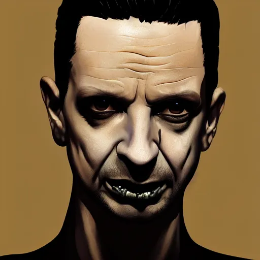 Image similar to color portrait of young dave gahan as a zombie, 7 days to die zombie, fine art, award winning, intricate, soft light from the side, elegant, sharp focus, cinematic lighting, highly detailed, digital painting, 8 k concept art, art by z. w. gu, art by brom, art by michael hussar, masterpiece, 8 k