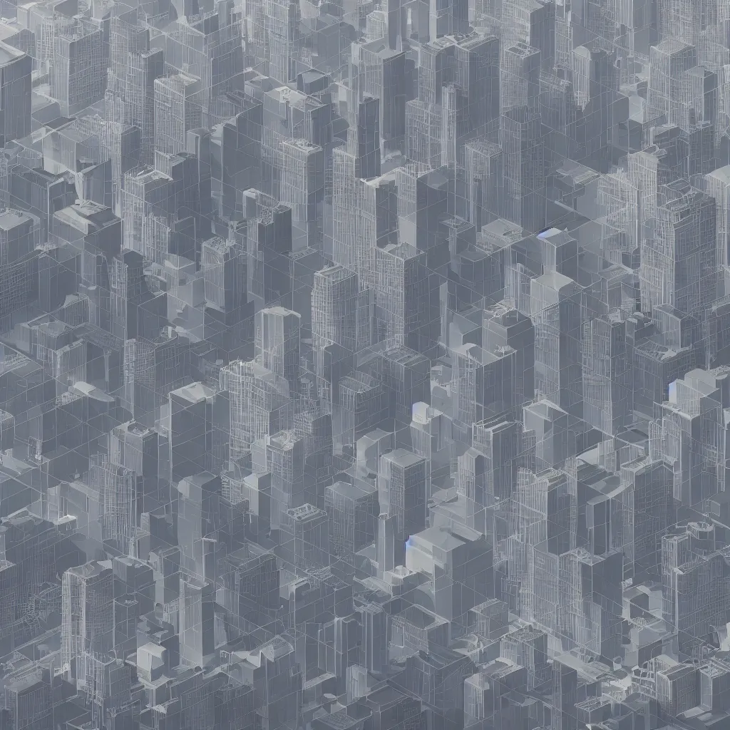 Image similar to ery clean material design poster with futuristic city on the horizon. buildings have reserford's atom on top