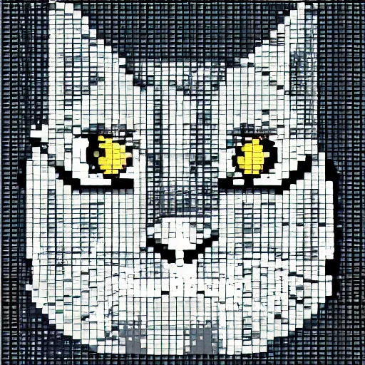 Prompt: cat in pixel art gameboy