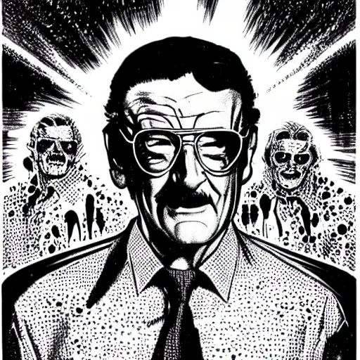 Image similar to stan lee drawn by virgil finlay