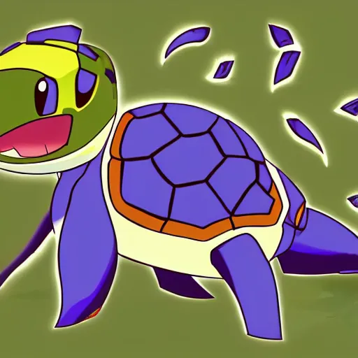 Image similar to illustration of an new pokemon inspired by an turtle, in pokemon artstyle, extremely coherent