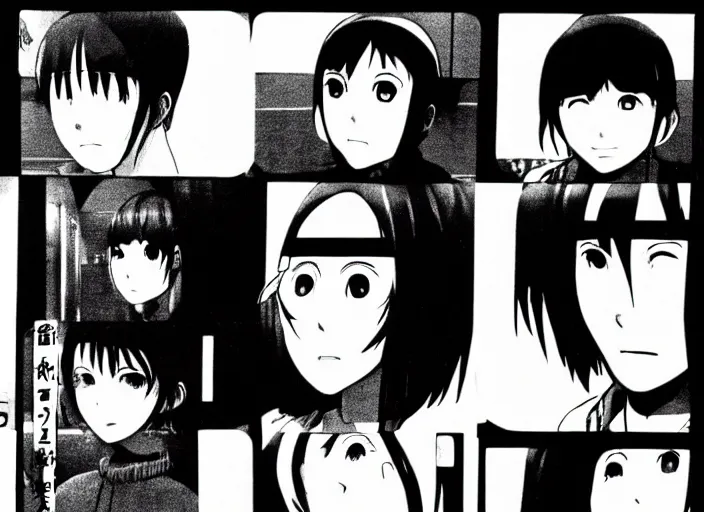 Image similar to serial experiments lain as a black and white 1 9 7 0 s japanese movie