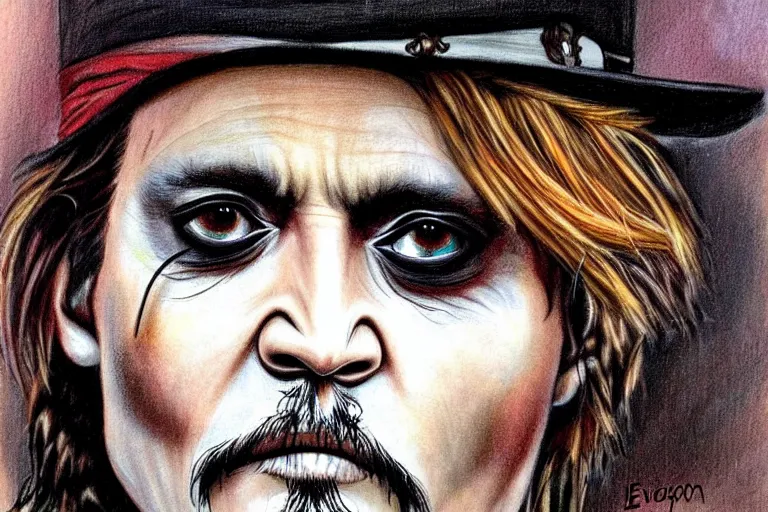 Image similar to johnny depp face on a creature, by dave cavedraws, by meatcanyon, amazing composition