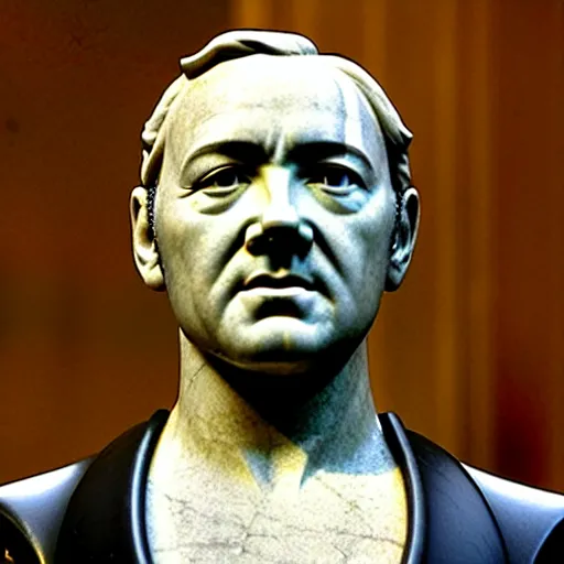 Prompt: kevin spacey as a greek marble statue