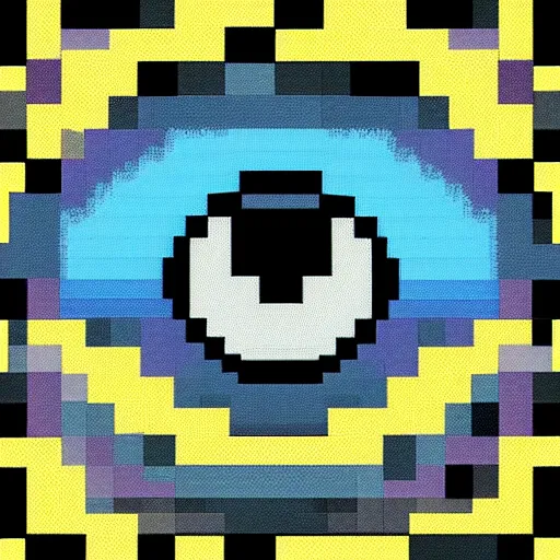 Image similar to a detailed picture of an eye, pixel art, 8 bit