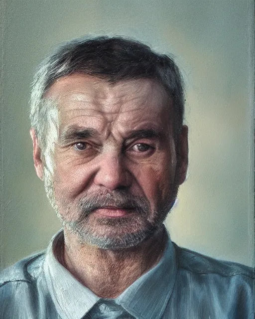 Prompt: portrait by Sergey Grechanyuk