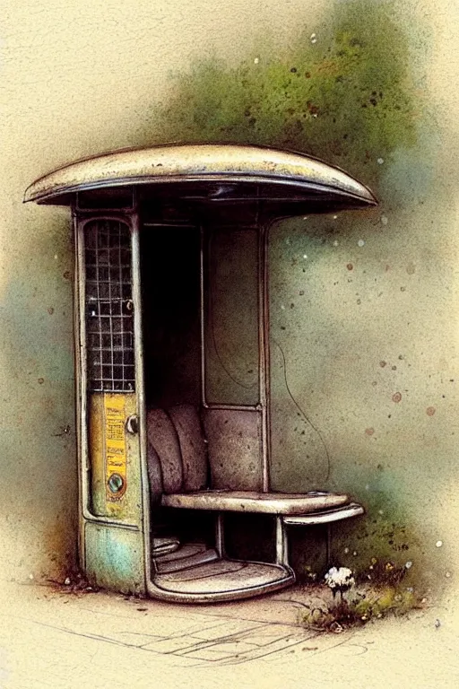 Image similar to (((((1950s bus stop . muted colors.))))) by Jean-Baptiste Monge !!!!!!!!!!!!!!!!!!!!!!!!!!!