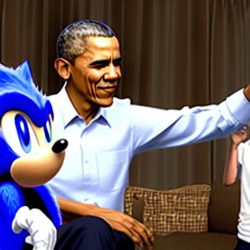 barack obama plays wii sports with sonic the hedgehog | Stable ...