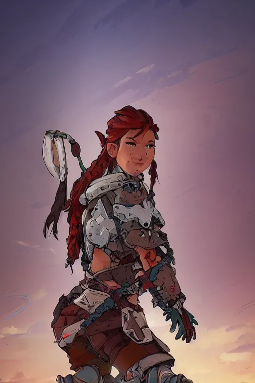 Image similar to combination suit armor aloy horizon forbidden west horizon zero dawn robot ninja mask helmet backpack tribal, art gta 5 comics, official fanart behance hd artstation by jesper ejsing, by rhads, makoto shinkai and lois van baarle, ilya kuvshinov, ossdraws radiating a glowing aura cgi rtx 2 0 2 2