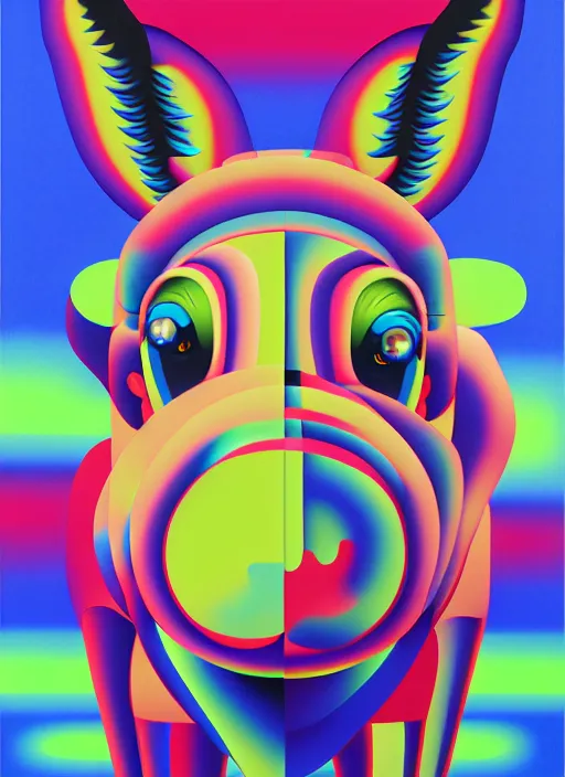 Image similar to zombie donkey by shusei nagaoka, kaws, david rudnick, airbrush on canvas, pastell colours, cell shaded, 8 k