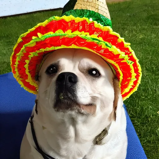 Image similar to pickle wearing a sombrero