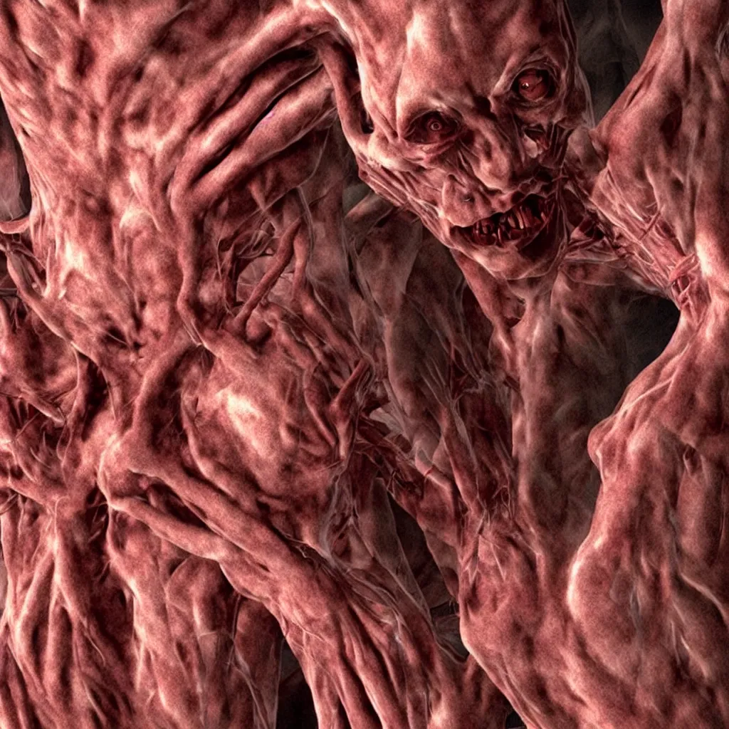 Image similar to deformed human body, trypophobic by David Cronenberg, detailed, high quality, cine colors