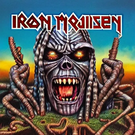 Image similar to an album cover for iron maiden record called twister of truth by derek riggs, realistic, insanely detailed illustration, hd