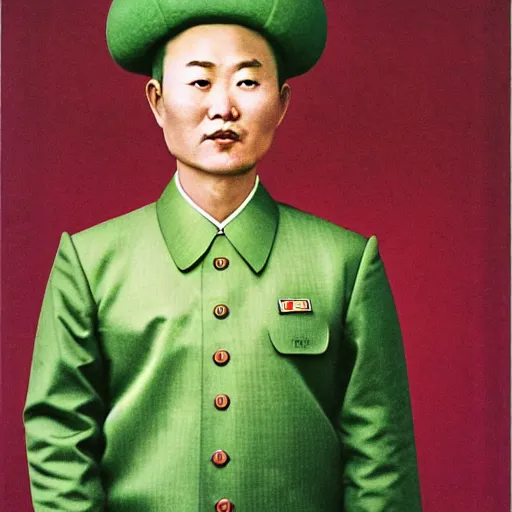 Prompt: realistic concept art photography by araki nobuyoshi of smiling north korean kim chen wearing ukrainian traditional shirt designed by taras shevchenko.