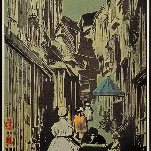 Prompt: color serigraphie, henri riviere