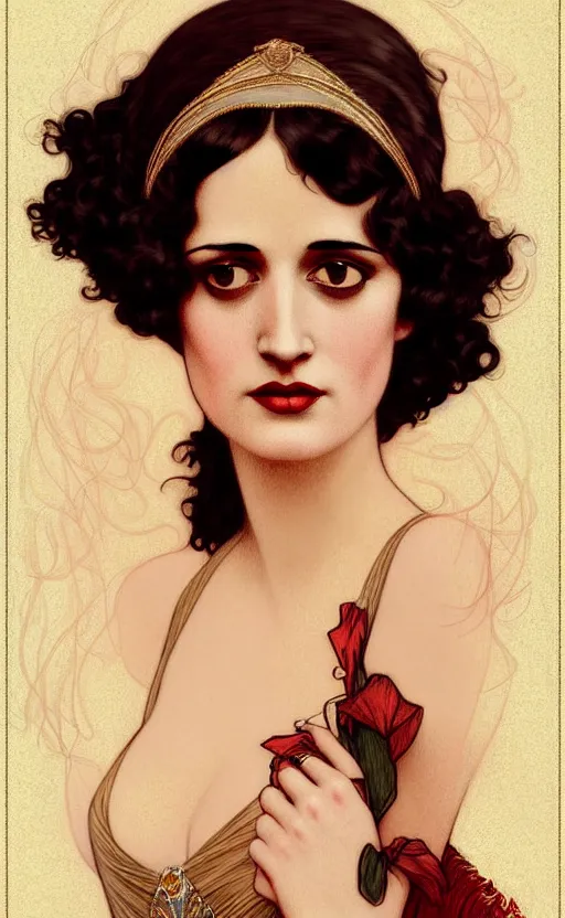 Prompt: flapper girl eva green, vesper lynd, vannessa ives, intricate, highly detailed, artstation, illustration, jurgens, rutkowski, bouguereau, mucha, roaring 20s, 1920s, gaudy color