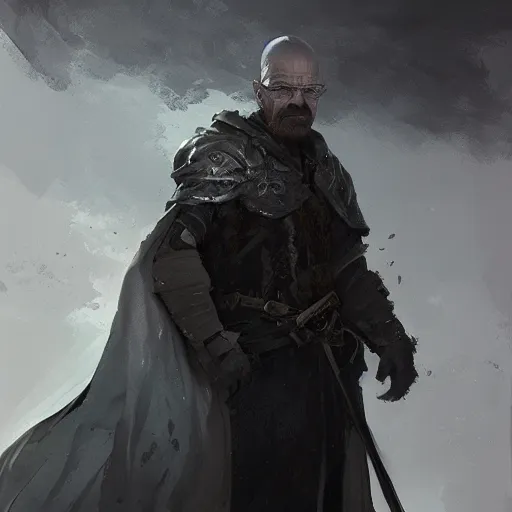 Image similar to Walter white as a dark fantasy warrior, made by Greg Rutkowski