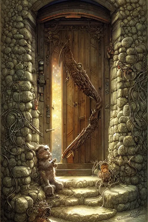 Image similar to a doorway to an impossible dream beyond comprehension, very very detailed painting by greg rutowski and jean baptiste monge