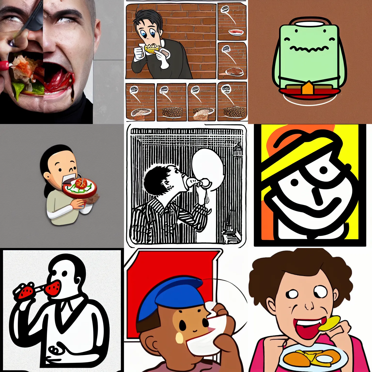 Prompt: emote of someone eating a corner