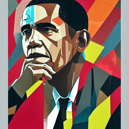 Image similar to Barak Obama profile picture by Sachin Teng, asymmetrical, Organic Painting , Matte Painting, geometric shapes, hard edges, graffiti, street art:2 by Sachin Teng:4