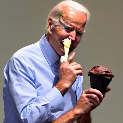 Image similar to Joe Biden eating ice cream