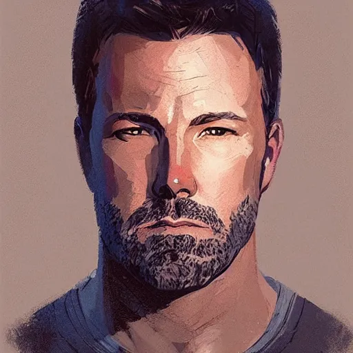 Image similar to “ portrait of ben affleck by greg rutkowski, young, attractive, highly detailed portrait, scifi, digital painting, artstation, concept art, smooth, sharp foccus ilustration, artstation hq ”