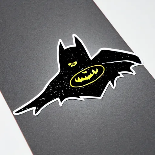 Prompt: die cut sticker, batman in techwear splatter paint