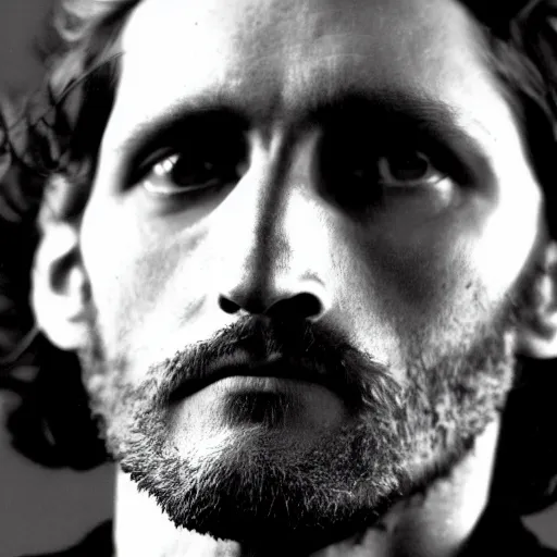 Image similar to dark academia spiritless detailed portrait of vincent gallo at elderly age of 1 0 5