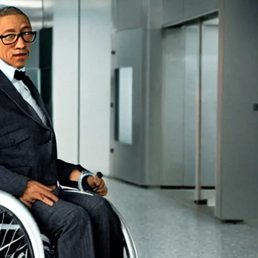 Prompt: Giancarlo Esposito as Professor X. In wheelchair