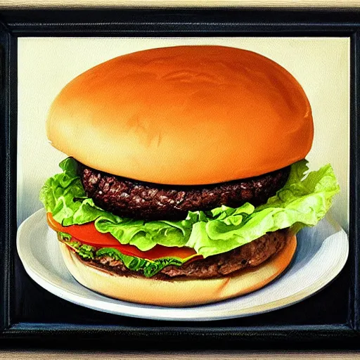 Image similar to beautiful burger painting by Ivan Shishkin