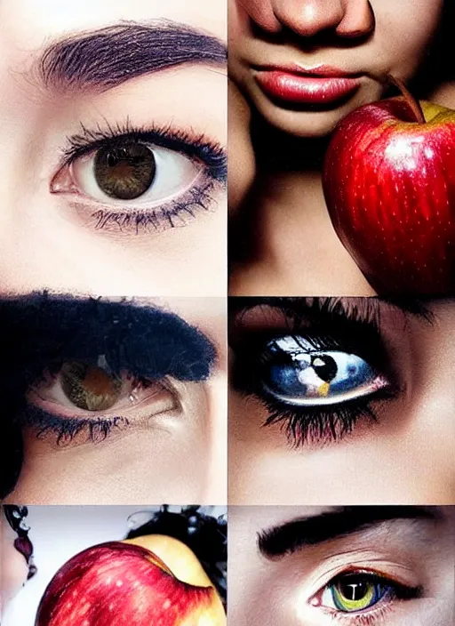 Image similar to style sheets, portraits of a stunningly beautiful eyes, 🍎 🍎 🍎