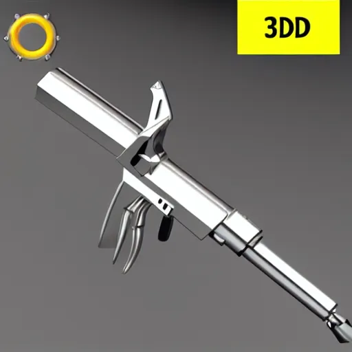 Image similar to 3 d mechanical gun blade, hard surface model, 3 d weapon, cute, futuristic, sleek, gunpla