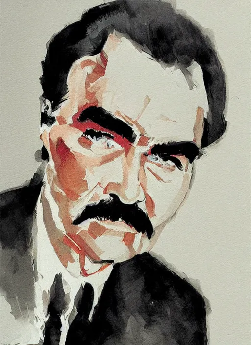 Image similar to Twin Peaks artwork of burt reynolds by George Pratt