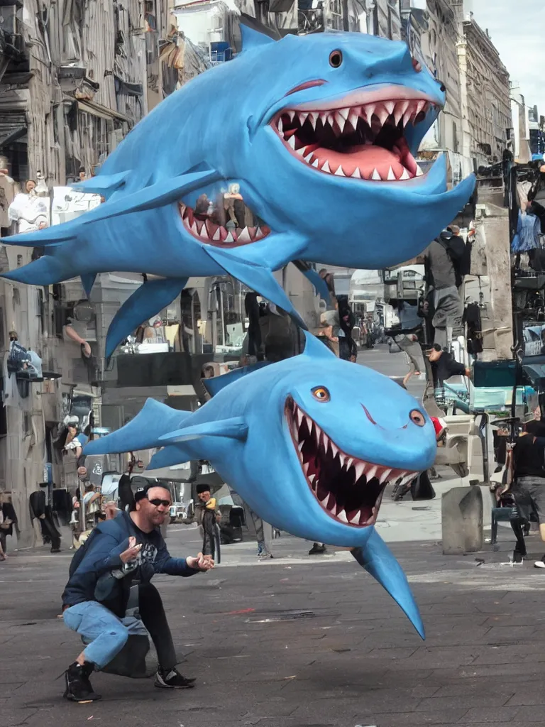 Image similar to giant street shark powering up