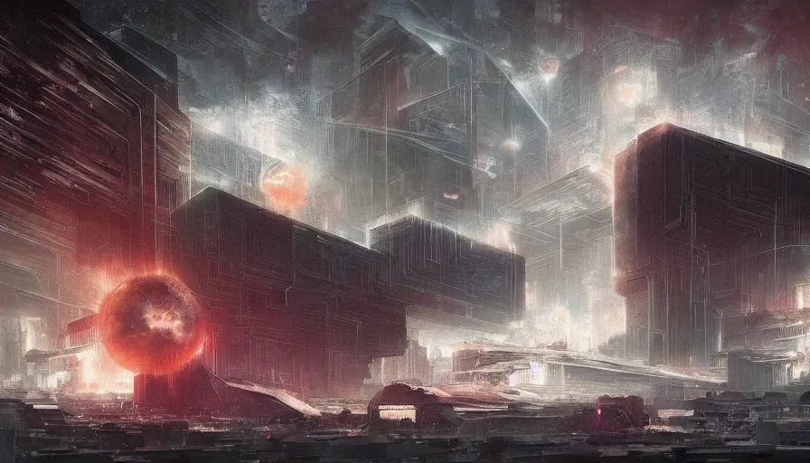 Image similar to supernova, neo brutalism city in space, minimalistic, graphic shapes, painted by ruan jia, raymond swanland, lawrence alma tadema, zdzislaw beksinski, norman rockwell, jack kirby, tom lovell, alex malveda, greg staples