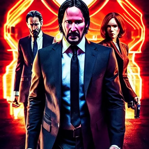 Prompt: john wick with the avengers mcu, dramatic, epic, cinematic