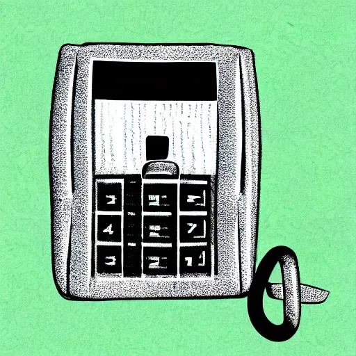 Image similar to retro walkie-talkie, medium closeup, simple background, hand drawn