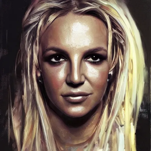 Prompt: britney spears and beyonce morphed together, hybrid, jeremy mann painting