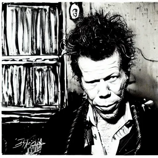 Image similar to tom waits does jazz, by Stephen Bliss