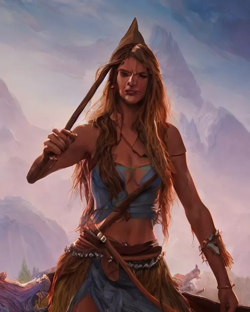 Prompt: Daria Strokous as Robinson Crusoe, fantasy art, in the style of artgerm, illustration, epic, fantasy, intricate, hyper detailed, artstation, concept art, smooth, sharp focus, ray tracing, vibrant, photorealistic