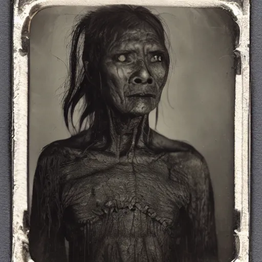 Prompt: Aswang, ambrotype