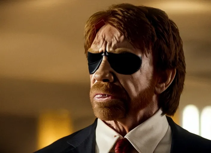 Image similar to film still of chuck norris as matt murdock in daredevil, 8 k