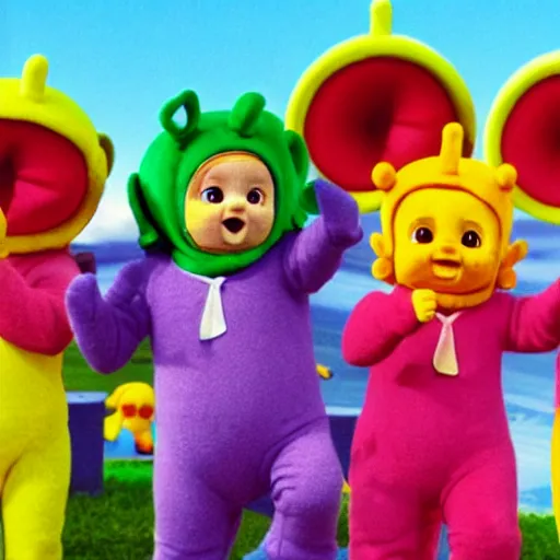 Image similar to funeral teletubbies