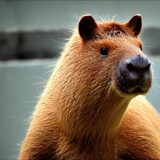 Image similar to a capybara in prison, realistic, ultra high detail, 8 k.